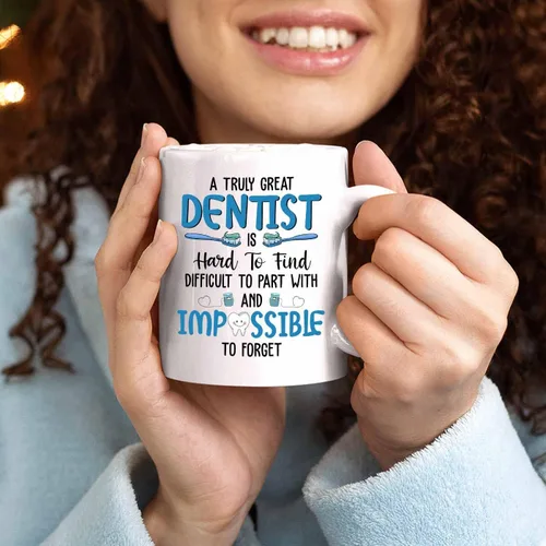 Miniatura 5 de Taza de café blanca personalizada para dentista ortodoncista de 11 onzas, 15 onzas, un dentista verdaderamente genial es difícil de encontrar