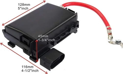 Miniatura 4 de Terminal de bloque de caja de fusibles de batería 1J0937550 con 9 fusibles compatibles con 99-04 VW Beetle Jetta Bora Golf MK4 Con más fusibles