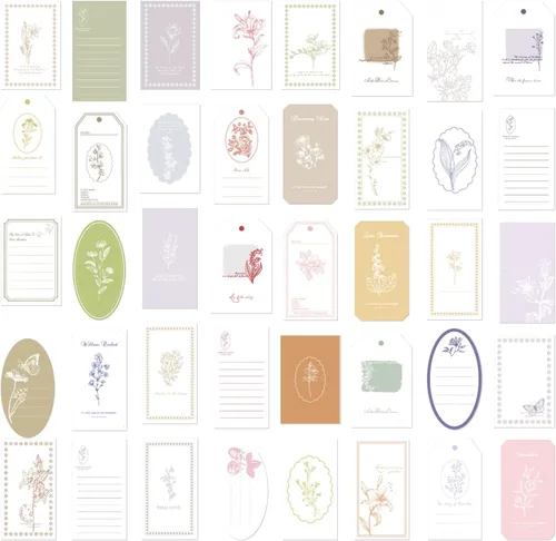 Mayplous Juego de 4 papeles de impresión floral, para álbumes de recortes, papel decorativo de flores artísticas con diseño de tipografía para