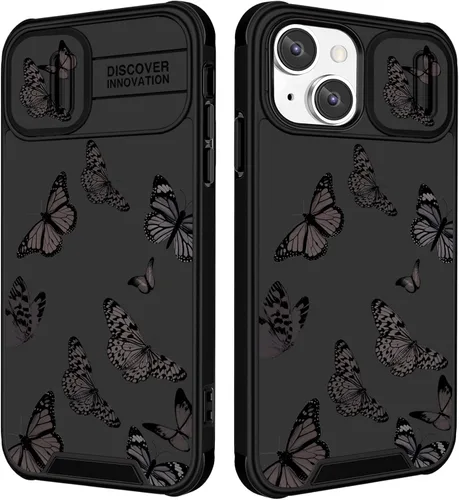 Miniatura 26 de Funermei Funda 2 en 1 para iPhone 13/iPhone 14 para mujeres, linda funda de teléfono con calavera para niñas, diseño de esqueleto gótico, divertido