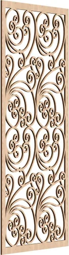 Miniatura 124 de 9 3/8"W x 24 3/8"H x 1/4"T Marilla Decorativos Paneles de Pared de Madera Calado, Abedul