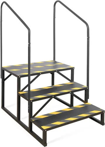 Miniatura 10 de TOCRETOARE Escalones de caravana con barandilla, bañera de hidromasaje, 2 escalones con pasamanos, escaleras portátiles para caravana de 5ª rueda