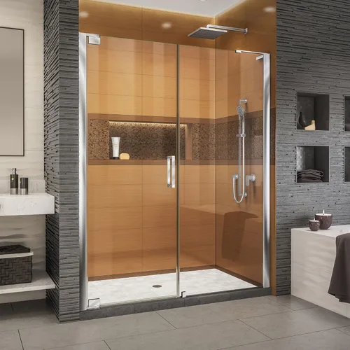 Miniatura 25 de DreamLine Elegance-LS SHDR-4328300-04 - Puerta de ducha pivotante sin marco de 56 3/4 - 58 3/4 pulgadas de ancho x 72 pulgadas de alto en níquel