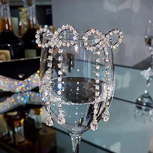 Miniatura 3 de Pendientes de diamantes de imitación hipoalergénicos para mujer, aretes colgantes de lazo de cristal de moda