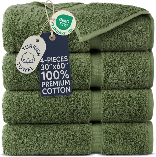 Miniatura 8 de Towel Bazaar Toallas Turcas de Algodón Premium Súper Suaves y Absorbentes (Juego de 2 Toallas de Baño Grandes, Blanco)