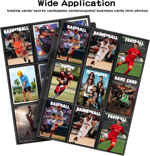 Miniatura 3 de Carpeta de 450 bolsillos para tarjetas de béisbol, 25 páginas protector de doble cara para tarjetas deportivas MTG YU-GI-OH, tarjetas de fútbol