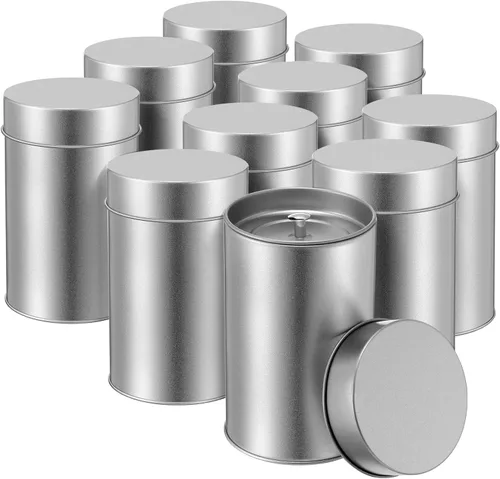 Miniatura 8 de Zopeal 6 Pack Tea Tin Canister with Airtight Double Lids 12 oz Can Box Canister for Loose Leaf Tea Storage Bag Container Portable Small Kitchen for