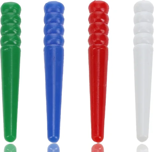 Miniatura 7 de WE Games 48 clavijas de plástico estándar con un diseño cónico en 4 colores: rojo, blanco, azul y verde Rojo/Blanco/Azul/Verde