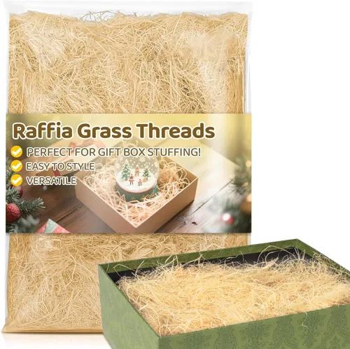 Miniatura 9 de Sukh - 3 piezas de cinta de rafia natural de paja para ramos de floristería, decoración, manualidades, envoltura, cinta de cuerda para Navidad