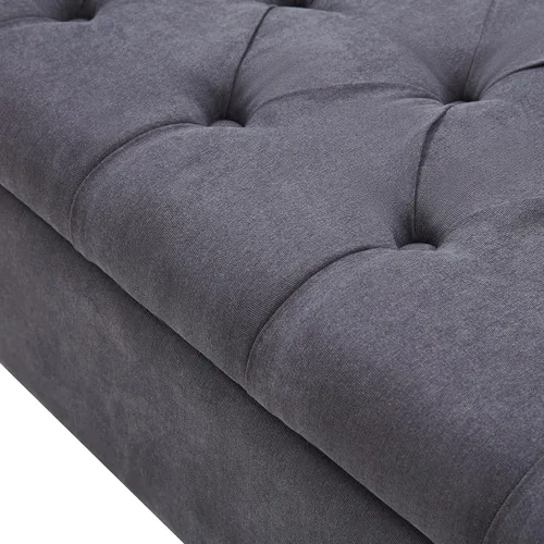 Miniatura 5 de HUIMO Banco de almacenamiento de 48 pulgadas, otomana de almacenamiento con brazos con patas de madera maciza de 7.5 pulgadas, banco de pie de cama