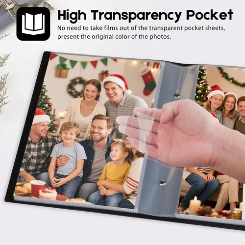 Miniatura 3 de Álbum de fotos de 6 x 8 pulgadas con capacidad para 68 fotos, álbum de fotos de 6 x 8 pulgadas con capacidad para 68 imágenes, cubierta de cuero