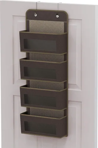 Miniatura 8 de Simple Houseware Organizador con 4 bolsillos con ventana transparente para colgar sobre la puerta del armario, para dormitorio, baño, despensa