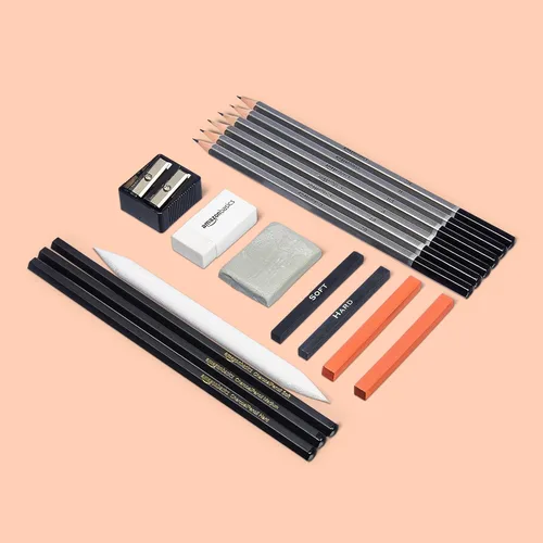 Miniatura 5 de Amazon Basics - Juego de lápices para bocetos y dibujos, 816 unidades (17 paquetes de 48), carbón, negro, blanco