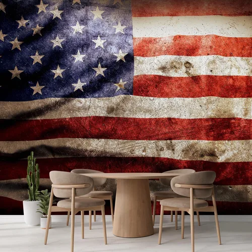 Miniatura 3 de wall26 - Primer plano de la bandera americana Grunge - Mural de pared extraíble autoadhesivo grande - 100x144 pulgadas Obra de arte - D430