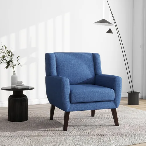 Miniatura 70 de Silla decorativa de piel sintética, moderna silla tapizada para sala de estar, cómodos asientos individuales con botones, asiento de lectura Negro