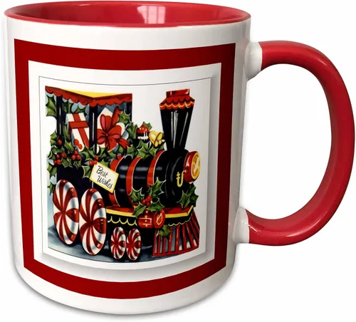 Miniatura 9 de 3dRose SmudgeArt All Things Christmas - Tren de Navidad - Tazas (mug_26680_6)
