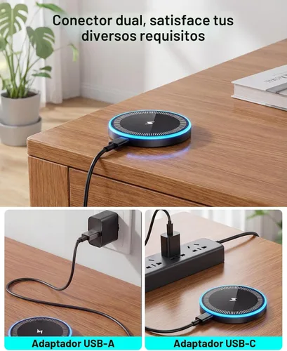 Miniatura 5 de Cargador inalámbrico Samsung de 6 pies, cargador inalámbrico magnético de 6 pies, almohadilla de carga rápida con puertos USB-C/A para Samsung