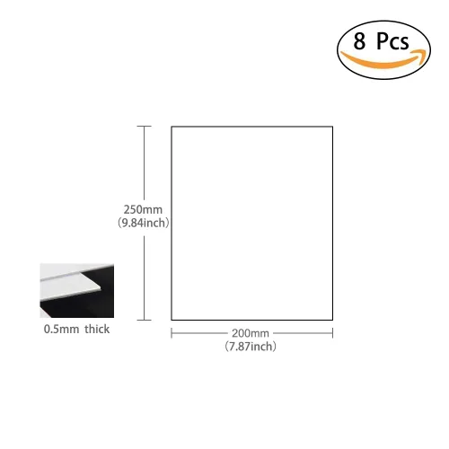 Miniatura 6 de ABS0905 8pcs 0.020 in Grosor 7.874 in x 9.843 in Hojas blancas 9.84'' x 7.87'' x 0.02'' Hojas de estireno ABS para diseño de tren modelo nuevo