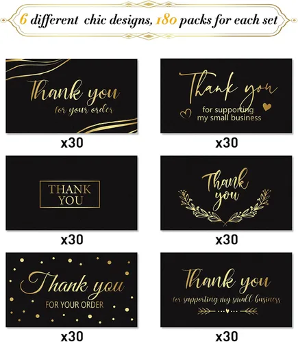 Miniatura 3 de 180 tarjetas de felicitación con texto en inglés "Thank You for Supporting My Small", pequeñas tarjetas de felicitación de agradecimiento por tu