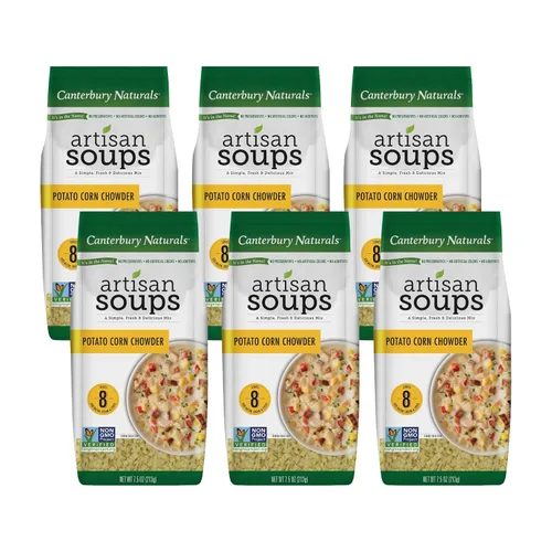 Miniatura 13 de Canterbury Naturals Mezcla de sopa artesanal, mezcla de sopa de fideos con pollo, sin OMG, hace 8 porciones, bolsa de 6.5 onzas (paquete de 3)