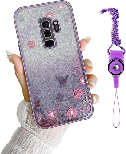 Miniatura 39 de Funda para Note 10, Galaxy Note 10 para mujer, cambio gradual con purpurina, cristal suave, TPU elegante, mariposa, floral, corazón, transparente