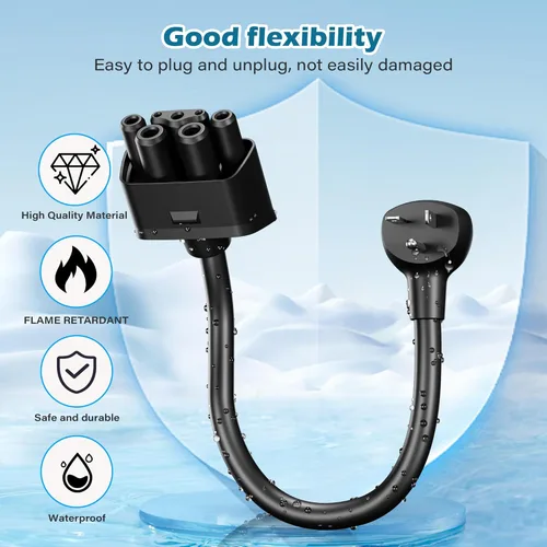 Miniatura 3 de HiFind Adaptador NEMA 6-20 para cargador móvil Tesla Gen 2 de 1 pie, conecta el cargador portátil Tesla a una toma de 6-20P, 240 V 20 A