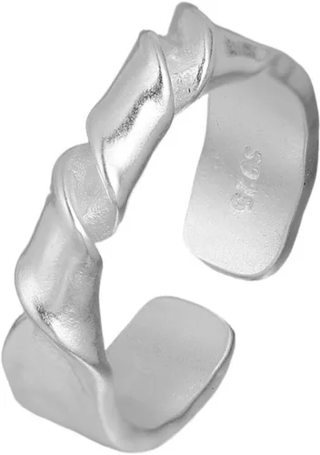 Miniatura 131 de Anillo de plata de ley 925, minimalista, ajustable, hecho a mano, para mujeres y niñas