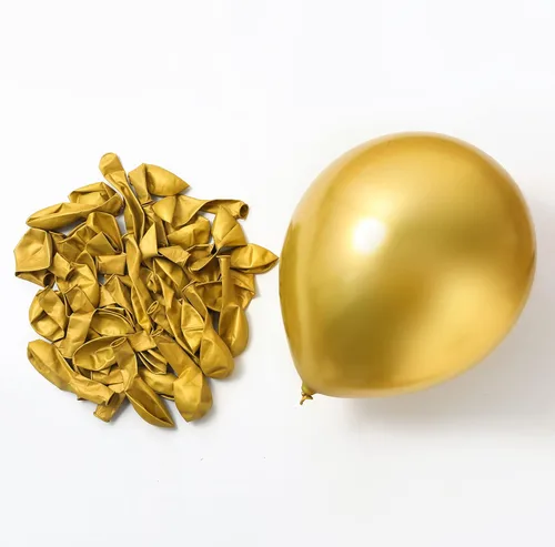 KOMOREBI Globos dorados cromados de 12 pulgadas, 50 globos dorados metálicos, globos dorados brillantes, globos de látex metálicos cromados para