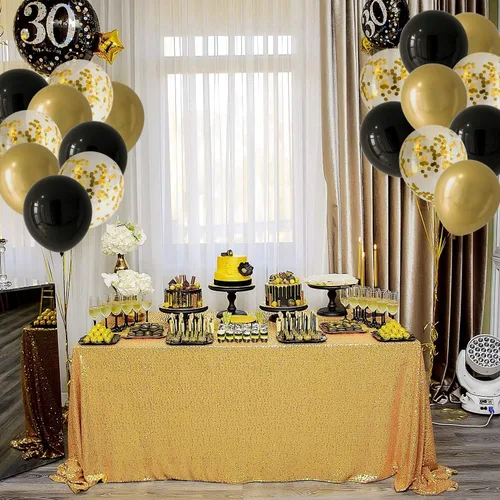 Miniatura 8 de Bezente - Globos de 12 pulgadas de látex con confeti para bodas, graduaciones, despedidas de soltera y cumpleaños, aptos para helio, dorado, 60