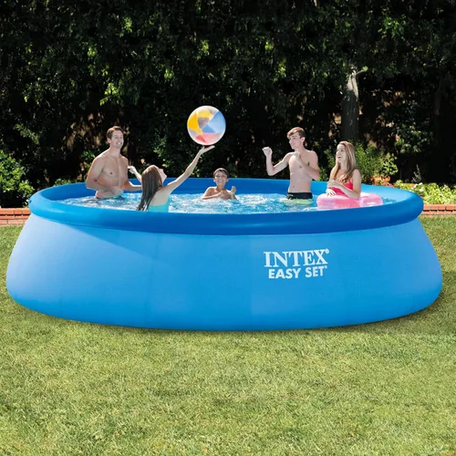 Miniatura 4 de Intex 26165EH - Juego de piscina inflable portátil de 15 pies x 42 pulgadas para exteriores con escalera, bomba de filtro, cubierta y kit