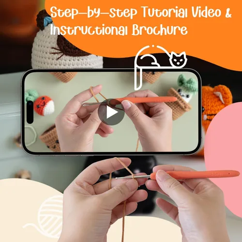 Miniatura 3 de TAKADODO Kit de ganchillo para principiantes - Kits de aprendizaje de ganchillo para adultos principiantes con tutoriales en video paso a paso