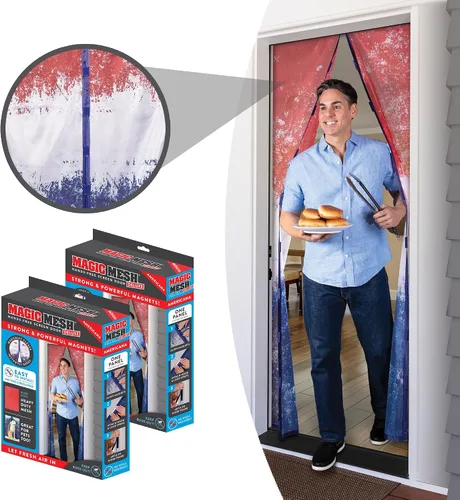 Miniatura 9 de Magic Mesh Deluxe, Negro Puerta mosquitera magnética, resistente, cierre magnético, red para puerta, pantalla para patio, pantalla para puerta