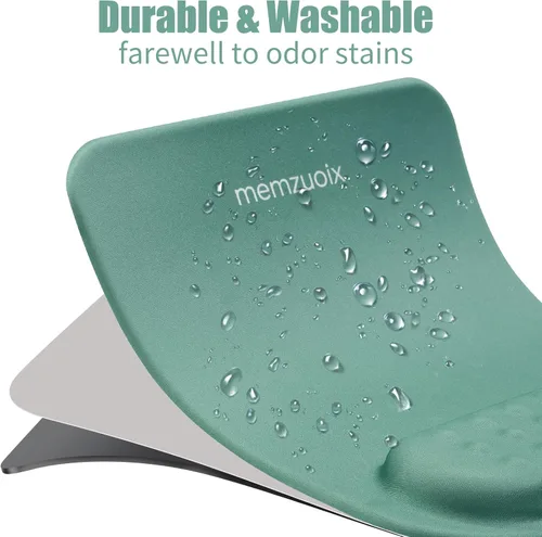Miniatura 7 de memzuoix Cyan - Alfombrilla de mouse ergonómica con soporte para reposamuñecas, amortiguación de espuma viscoelástica de alta calidad para aliviar