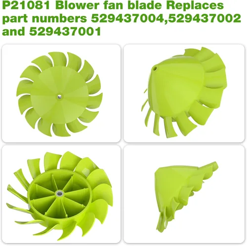 Miniatura 5 de JIOTAR 529437004 Ventilador de repuesto para ventilador Ryobi de 18 V, accesorio para soplador de hojas Ryobi 18V 529437003, P2108 P21081, P21081VN