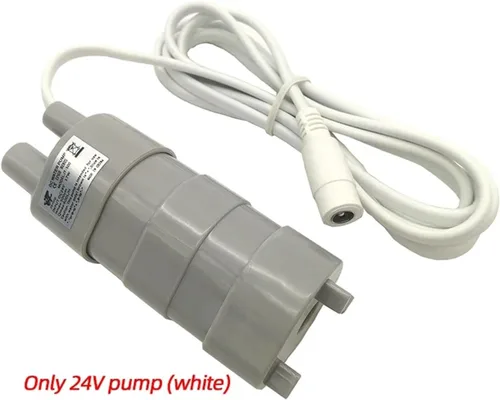 Miniatura 2 de JT500 12V 24V DC Bomba de agua 600L/H acuario solar de alta presión tres núcleos sumergible eléctrico con adaptador (24V blanco)