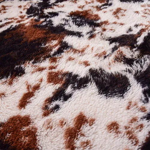 Miniatura 7 de Aimuan Alfombra de área con estampado de vaca, bonita alfombra de piel de vaca sintética, súper suave, alfombra de teñido anudado para sala