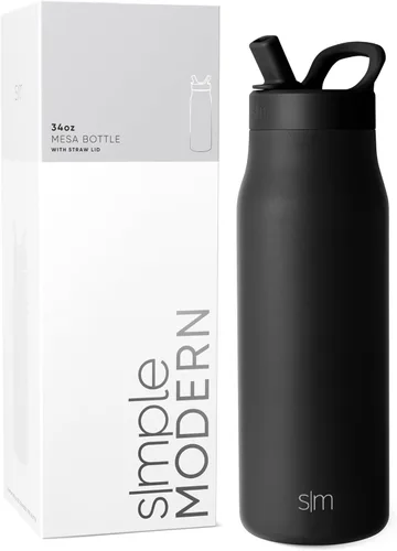 Miniatura 30 de Simple Modern Botella de agua con tapa de pajilla Termo de acero inoxidable aislado Botellas de agua reutilizables para viajes para gimnasio