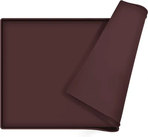 Miniatura 28 de Tapete de comida para perros, bandeja de comida impermeable de silicona, mantel individual antideslizante para mascotas, borde elevado de 0.6