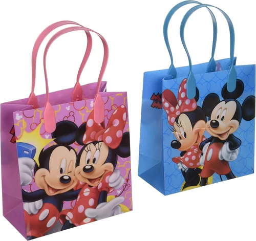 Disney Mickey y Minnie Mouse 12 Bolsas de regalo pequeñas reutilizables de calidad premium para fiestas con personajes
