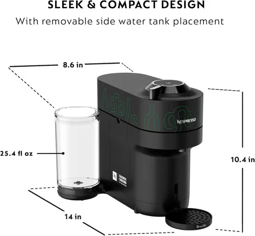 Miniatura 4 de Nespresso Vertuo Pop+ Cafetera para café y espresso de Breville, Samra Origins de The Weeknd Metad Green Negro/Verde