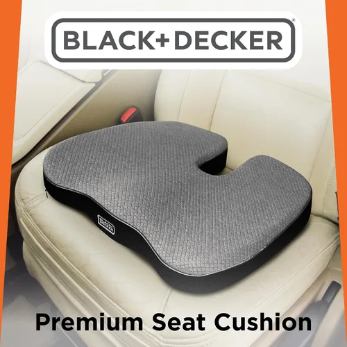 Miniatura 6 de BLACK+DECKER Cojín de asiento de espuma viscoelástica acolchada y tejida en U para silla de oficina, coche, silla de ruedas y avión – Ergonómico