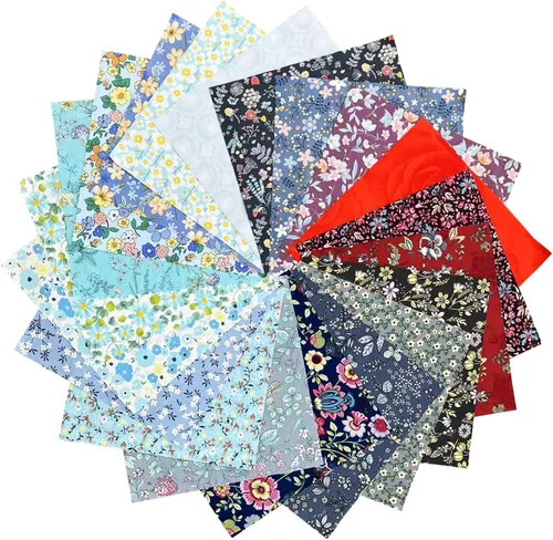 Miniatura 4 de HANPATQUI 50 unidades de 5 x 5 pulgadas, 100% algodón grueso de tela para coser y acolchar, paquetes de tela precortada cuadrada para manualidades