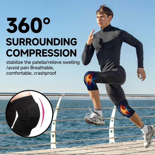 Miniatura 3 de HISFFOG Rodilleras de voleibol para mujeres, hombres, jóvenes, niñas, niños, rodilleras para voleibol, baloncesto, fútbol, baile, yoga, tenis