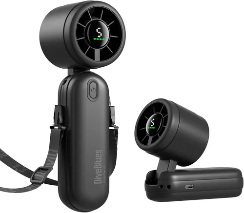 Miniatura 12 de Diveblues iTurbo - Ventilador turbo portátil de mano, mini ventiladores de mano portátiles plegables, batería recargable, pantalla LED de alta
