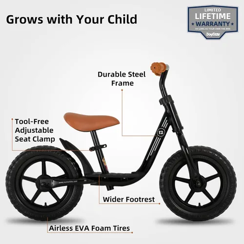 Miniatura 2 de Joystar Bicicleta de equilibrio de 10 y 12 pulgadas para niñas y niños, de 18 meses a 5 años, bicicleta para niños con reposapiés y altura