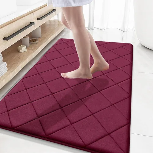 Miniatura 194 de OLANLY Tapete de baño de espuma viscoelástica de 24 x 16 pulgadas, ultra suave y absorbente, lavable a máquina, cómodo tapete de baño para suelo