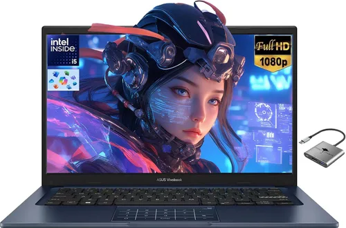 ASUS Vivobook Laptop FHD de 14" para negocios, hogar, escuela, Intel 10-Core i5-1334U (Beat i7-1250U), 24GB RAM 1TB SSD, teclado numérico, cámara