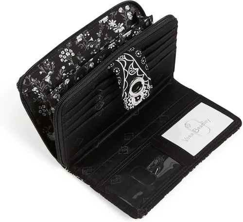 Miniatura 3 de Vera Bradley Cartera de algodón con protección RFID para mujer, Painted Feathers