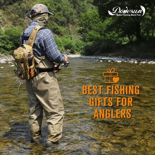 Miniatura 7 de Dovesun Mochila de pesca pequeña con cajas de aparejos, bolsa de pesca para manualidades, parches bordados, bolsa de aparejos de regalo para A
