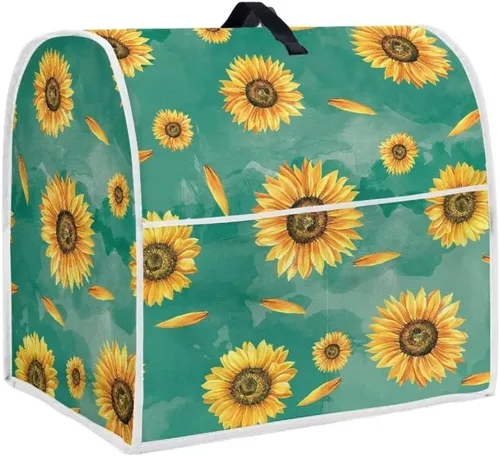 Funda para batidora de soporte de girasol para máquina de café y tostadora de 4.5 a 5 cuartos de galón, cubierta antipolvo con bolsillos, accesorios